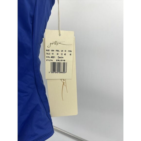 Gottex Liv Halter Deep Plunge V-Neck‎ One-Piece, Women's  10 Blue - Picture 7 of 11